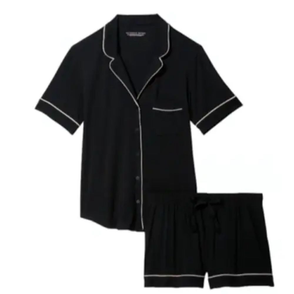 Victoria's Secret Black and White Trim Pajama Set - Picture 2 of 8